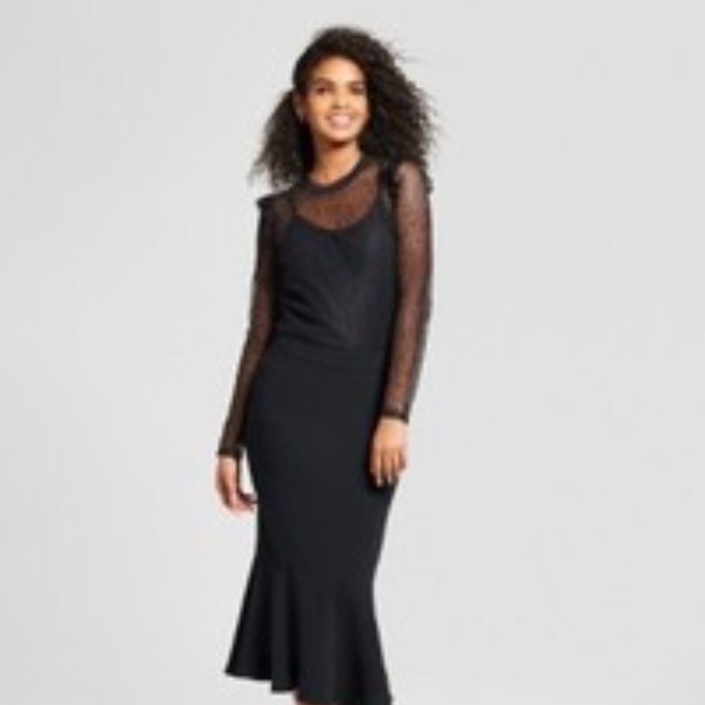 Women's Long Sleeve Rib Crew Lace Top - Who What W